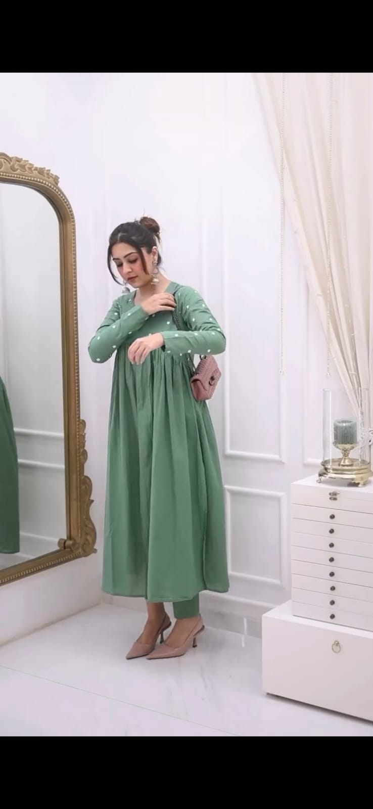 Premium Cotton 60x60 Aalia Suit Set for Women | Green | 2-Piece Ethnic Wear