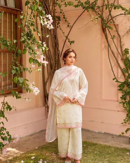 Women's White Chanderi Silk Kurta Sharara Dupatta Set | Heavy Embroidered 3-Piece Festive Suit with Sequence Work
