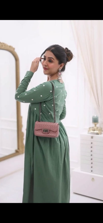 Premium Cotton 60x60 Aalia Suit Set for Women | Green | 2-Piece Ethnic Wear