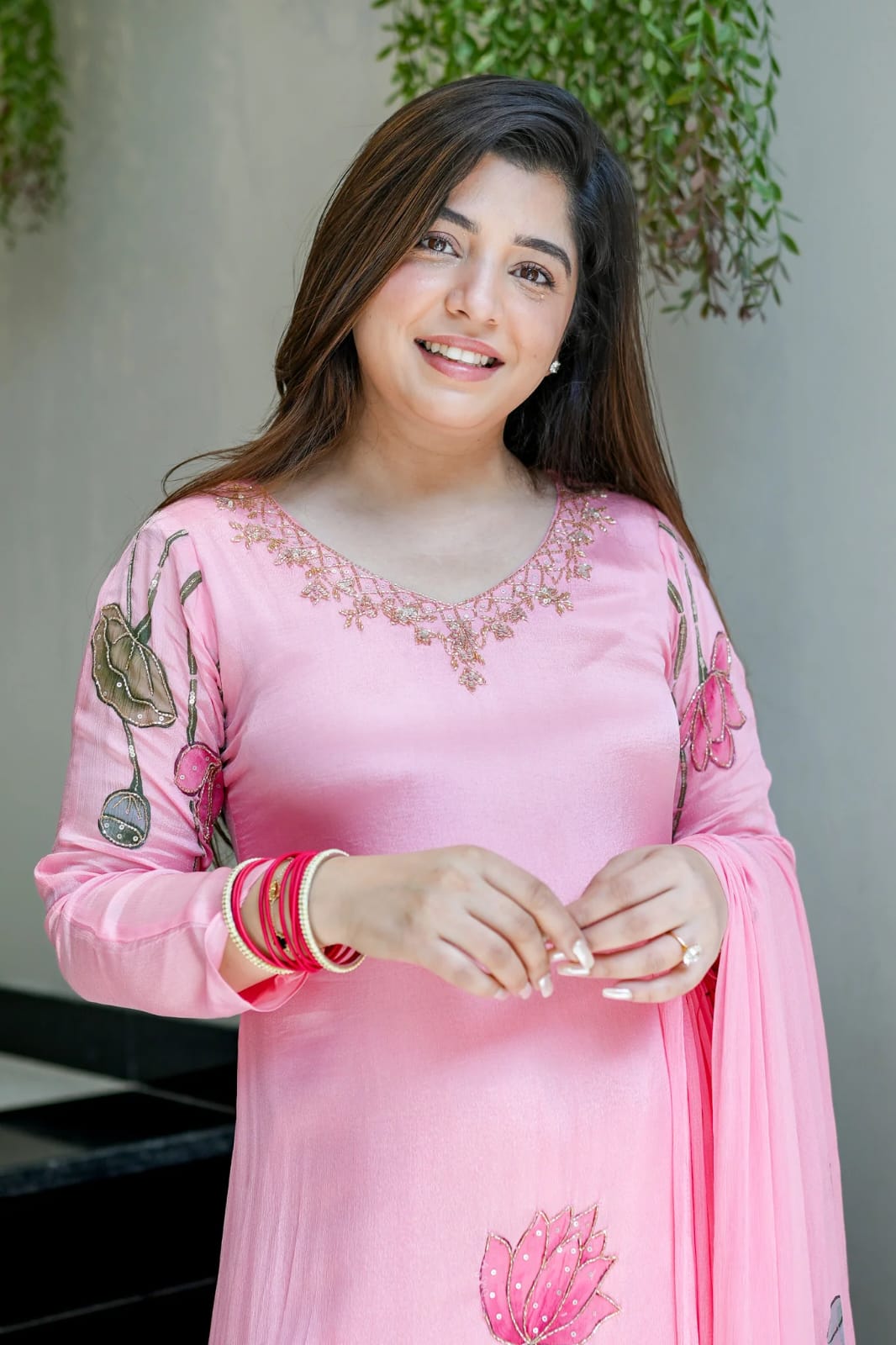 Women's Premium Chinon A-Line Handwork Kurta Pant Set with Dupatta | 3-Piece Festive Wear